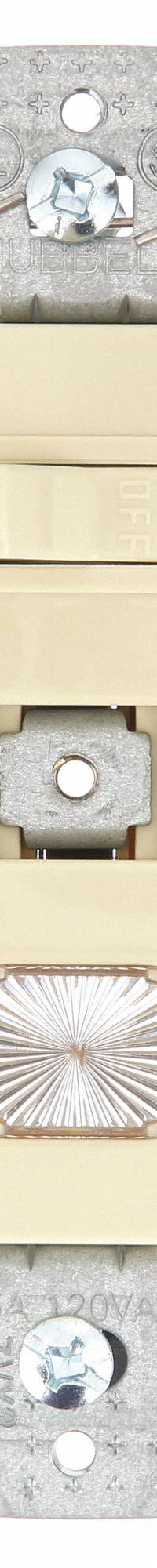 BRYANT Wall Switch: Toggle Switch, Single Pole, Maintained, Ivory, 120V AC, 15 A (MPN RC109I). Key specifications — Illuminated: Yes.