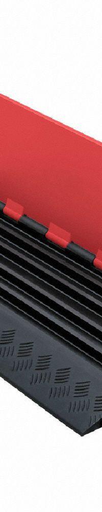 CHECKERS Cable Protector Standard Ramp: 5 Channels, Hinged, 3/4 in Max Cable Dia, 16 7/8 in Wd (MPN GD5X75-ST-O/B). Key specifications — Brand: CHECKERS; Color: Black/Orange; Component: Cable Ramp-Straight Section; Material: Polyurethane.