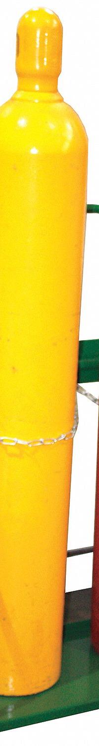 SAFTCART Cylinder Hand Truck: 400 lb, Side by Side, 2 Cylinder, 24 in W x 13 in D Nose Plate (MPN 873-20). Key specifications — attr1343829: SAFTCART; attr1343789: Green; attr1343794: Chain.