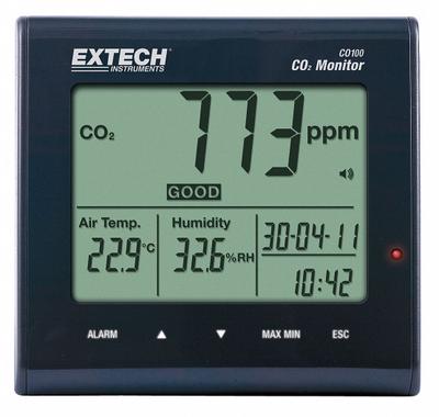 EXTECH Air Quality Data Logger: 0.1%to 90% Relative Humidity Measured, 14°F to 140°F - Temperature & Humidity Data Loggers