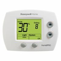 Humidity Controller: Duct Mount/Wall Mount, 24V AC, Dehumidifier Control Compatible, 24V AC (MPN H6062A1000). Key specifications — Mounting Location: Duct Mount; Input Voltage: 24V AC; Product Type: Humidity Controller; Brand: HONEYWELL HOME; Outdoor Temperature Sensor: Yes.