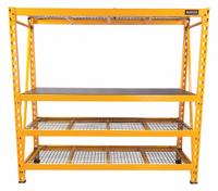 DEWALT Industrial Storage Rack,4 Shelf,6 ft: Standalone, Heavy-Duty, 77 in x 24 in x 72 in (MPN DXST10000). Key specifications — attr34632: Wood; attr38838: Steel; attr34624: DEWALT; attr54762: Solid Steel.