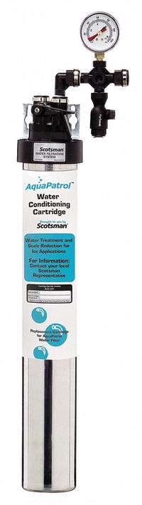 SCOTSMAN Water Filtration System: 10 micron, 2.1 gpm, 25 1/4 in Overall Ht, Dirt/Rust Reduces (MPN AP1-P). Key specifications — Brand: SCOTSMAN; Reduces: Rust.