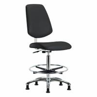 Cleanroom Task Chair: Vinyl, Armless, Ht Range 25 3/4 in to 35 1/2 in, 18 1/2 in Seat Wd, 0 Casters (MPN BR-CLR-VHBCH-MB-CR-CF-RG-8540). Key specifications — Foot Support: Yes; Base Material: Aluminum; Brand: APPROVED VENDOR; Product Type: Cleanroom Task Chair; Cleanroom Class: ISO 4; ESD-Safe: Not ESD Safe.