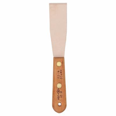 AMPCO Putty Knife: Bld. Mat. Nickel Copper, Hdl. Mat. Wood, Stiff - Standard Scrapers