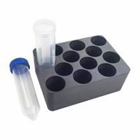 Centrifuge Block: 2 in Overall Ht, 5 1/2 in Overall Lg, 4 in Overall Wd, Evaporator (MPN 109A YH-2429-50). Key specifications — Compatible with Product Type: Evaporator; Features: (12) Positions for 50 mL Centrifuge Tubes; Brand: GLAS-COL.