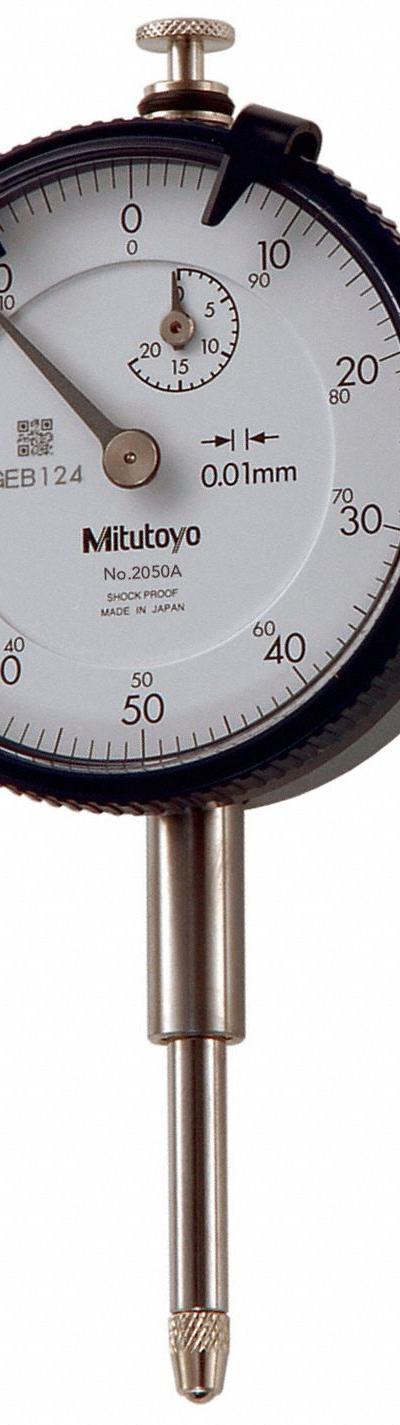MITUTOYO Dial Indicator: 0.01 mm to 20 mm - Continuous Reading Flat Back Dial Indicators
