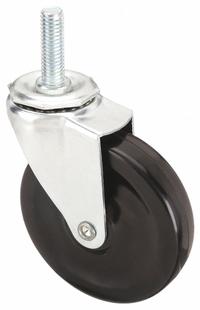 APPROVED VENDOR Stem Caster: 4 in Wheel Dia., 1 in Wheel Wd, Swivel, Swivel, 1/2 in Stem Dia., Steel (MPN 20TM52). Key specifications — Brand: APPROVED VENDOR; Thread Size: 1/2"-13; Wheel Bearing Type: Plain; Wheel/Tread Color: Black; Roll Up: Swivel.