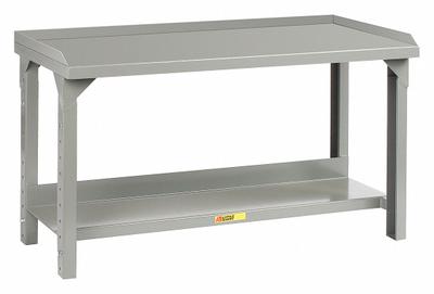 LITTLE GIANT Workbench: Adj Ht, Steel, 48 in x 24 in, 5,000 lb Overall Load Capacity - Workbenches with Lower Shelves