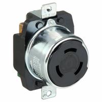 HUBBELL Locking Receptacle: Non-NEMA, Black, 250V DC/600V AC, 50 A Current Rating, 3 Poles, 4 Wires (MPN HBL7379). Key specifications — Brand: HUBBELL.