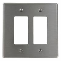 LEVITON Wall Plate: Decorator-Rocker, 2 Gang, Jumbo Size (MPN SO262). Key specifications  — Brand: LEVITON; Material: Stainless Steel.