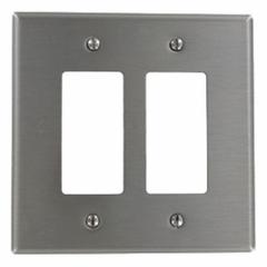 LEVITON Wall Plate: Decorator-Rocker, 2 Gang, Jumbo Size (MPN SO262). Key specifications — Brand: LEVITON; Material: Stainless Steel.
