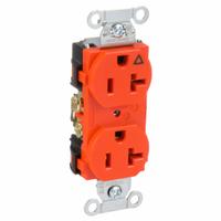 HUBBELL Receptacle: Duplex, 5-20, Orange, 125V AC, 20 A, 2 Pole / 3 Wire (MPN IG5352)