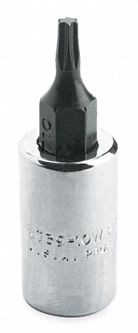 PROTO Socket Bit: 1/4 in Drive Size, Torx Tip, T25 Tip Size, 1 1/2 in Overall Lg, Fixed Insert, Torx (MPN J4739-25W). Key specifications — attr1213209: Fixed Insert; attr1213211: PROTO.