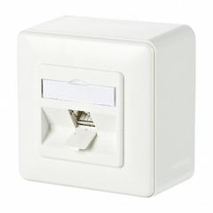 METZ CONNECT Wall Outlet: AP, GD-Zn (Zinc Die-Cast), IDC Connection x RJ45, 180° Mounting Angle (MPN 130B11D10002-E). Key specifications — Housing Material: GD-Zn (Zinc Die-Cast); Mounting Type: AP; Product Type: Wall Outlet; Connector Color: White; Connection Type: IDC Connection x RJ45.