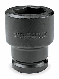 PROTO Impact Socket: SAE, 2 3/16 in Socket Size, 6-Point, Std, 3 11/16 in Overall Lg, Black Oxide (MPN J09935). Key specifications — attr1215501: PROTO; attr1215515: Black Oxide; attr1215518: 2-3/16 in.