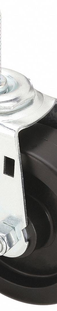 APPROVED VENDOR Stem Caster: 4 in Wheel Dia., 1 1/4 in Wheel Wd, Swivel, Swivel, 1/2 in Stem Dia. (MPN 32J825). Key specifications — Brand: APPROVED VENDOR; Thread Size: 1/2"-13; Wheel Bearing Type: Delrin; Wheel/Tread Color: Black; Roll Up: Swivel.