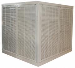 ESSICK AIR Ducted Evaporative Cooler: 600 sq ft – 1,100 sq ft, 33 7/16 in x 28 1/8 in x 28 1/8 in (MPN 2YAE2-2HTK5). Key specifications — Brand: ESSICK AIR; Evaporative Cooler Voltage: 115V AC; Includes Drive Package: Drive Package Included; Drive Package Installation: Assembly Required.