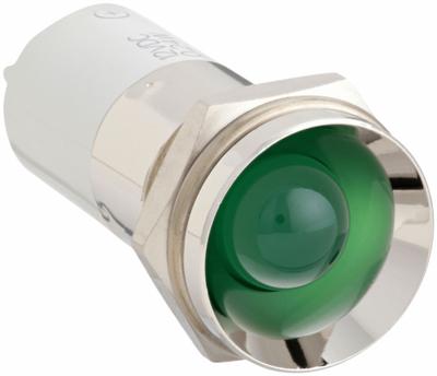 APPROVED VENDOR Protruding Panel Light: 16 mm Panel Mounting Hole Dia, LED, Green - LED Indicator Pilot Lights