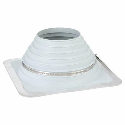 PORTALS PLUS 7.6"H-W Alum; EPDM Roof Vent Pipe Flshng: For Corrugated Metal Roof, Square Base - Rectangular-Base Boots