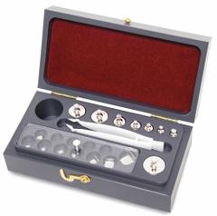 RICE LAKE WEIGHING SYSTEMS Calibration Weights Set: 50 g Nominal Mass, Cylinder/Leaf Calibration Wt (MPN 12455MV). Key specifications — Kit Contents Included: Tweezer; Brand: RICE LAKE WEIGHING SYSTEMS; Calibration Weight Material: Stainless Steel.