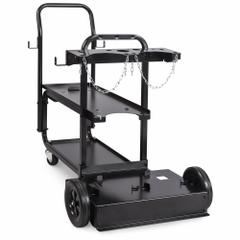 MILLER ELECTRIC Running Gear and Cylinder Rack: For 7 in Max Cylinder Dia, Caster, 2 Shelves (MPN 951770). Key specifications — Manufacturer Part Number: 951770; Brand: MILLER ELECTRIC; Compatible Welder Series: Multimatic 215; Wheel Type: Caster.