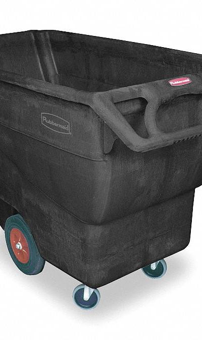 RUBBERMAID COMMERCIAL PRODUCTS Tilt Truck: 20.2 cu ft - Low-Maintenance Plastic Tilt Trucks with Ergonomic Handle