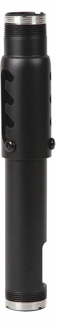 PEERLESS Extension Column: Ceiling, Max. 500 lb, Fixed, Powder Coated, Black, For Televisions (MPN AEC006009). Key specifications — Manufacturer Part Number: AEC006009; Finish: Powder Coated; Includes: Adjuster; Includes Mounting Hardware: Yes; Material: Aluminum; Mounting Location: Ceiling; Brand: PEERLESS; Color: Black.