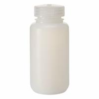 NALGENE Laboratory Bottle: HDPE, 250 mL, 8 fl oz, Closure Included, Natural, 43 mm, Polypropylene (MPN 2104-0008). Key specifications — Brand: NALGENE; Graduated: No; Body Color: Natural.