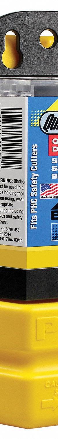 PACIFIC HANDY CUTTER, INC Blade Dispenser Kit: Blade Bank, Approximately (750) Utility Blades (MPN BB6017KIT). Key specifications — attr307480: Yellow; attr307478: Plastic; attr307477: Approximately (750) Utility Blades; attr307479: Wall Mount; attr307476: Blade Bank; attr324880: PACIFIC HANDY CUTTER, INC.