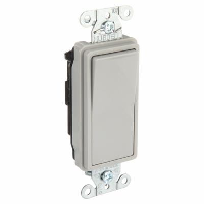 BRYANT Wall Switch: Rocker Switch, Single Pole, Maintained, Gray, 120/277V AC - Rocker Wall Switches