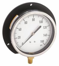 APPROVED VENDOR Industrial Pressure Gauge: U-Clamp, 0 psi to 160 psi, 4 1/2 in Dial, 1/4 in NPT Male (MPN 18C767). Key specifications — Accuracy: ±1.0%; Brand: APPROVED VENDOR; Vibration Resistance Properties: None; Gauge Wetted Parts: Copper.