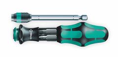 WERA Multi-Bit Screwdriver: Phillips/Slotted Tip, #1/1/4 in/#2/#3/3/16 in/7/32 in Tip Size, 6 Tips (MPN 05051024001). Key specifications — attr1205339: Slotted: 3/16 in + 7/32 in + 1/4 in; attr1205303: WERA.