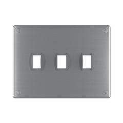 LEGRAND Wall Plate: Toggle, 3 Gang, Silver, Jumbo Size (MPN WSP63S1PS). Key specifications — Brand: LEGRAND; Material: Stainless Steel; Includes: Torx Security Screws.