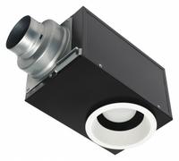 Bathroom Fan: Ceiling, 80 cfm Max, 1 sones, 1 Speed, GU24, Round Duct (MPN FV-08VRE2). Key specifications — Brand: PANASONIC; Primary Lighting Technology: LED; Nameplate Voltage: 120V AC; Primary Light Type: GU24; Sensor Type: None; Duct Shape: Round; Heater: Without Heater; Includes: Hanger Bars.