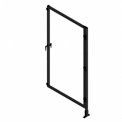 FAZTEK T-Slot Framing System Door: Add-On, Black, Right Swing, 84 in H x 37 1/2 in W x 5 1/2 in D - Clear Plastic Door Add-On Kits