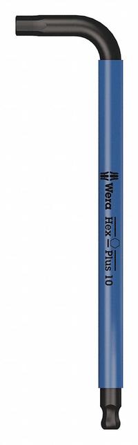 WERA Hex Key: 1 Ball Ends, 10 mm Tip Size, Metric, Long, Alloy Steel, Black Oxide, 9 in Long Arm Lg (MPN 05022616001). Key specifications — attr1205521: WERA; attr1205526: Black Oxide.