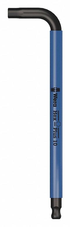 WERA Hex Key: 1 Ball Ends, 10 mm Tip Size, Metric, Long, Alloy Steel, Black Oxide, 9 in Long Arm Lg (MPN 05022616001). Key specifications — attr1205521: WERA; attr1205526: Black Oxide.