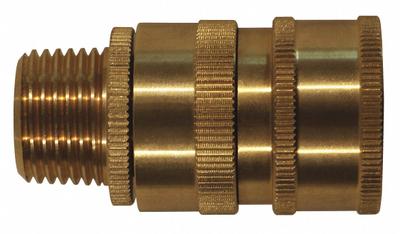SANI-LAV Quick Connect Hose Adapter: Brass, Brass, 2 in Overall Lg - Faucet Sprayer Hose Adapters