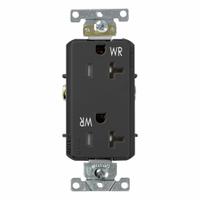 LEVITON Decora Plus Duplex Receptacle Outlet: Duplex, 5-20, Black, 125V AC, 20 A, 2 Pole / 3 Wire (MPN WTD20-E)
