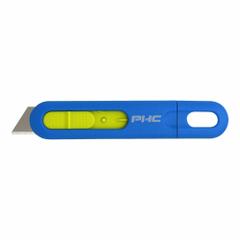 PACIFIC HANDY CUTTER, INC Utility Knife: 6 in Overall Lg, Textured, 5 1/2 in Overall Wd, 10 PK (MPN E12213-4). Key specifications — attr307884: Non-Changeable; attr307885: Carbon Steel Rounded Tip; attr307882: Green; attr307878: Textured; attr307881: Plastic; attr324892: PACIFIC HANDY CUTTER, INC.
