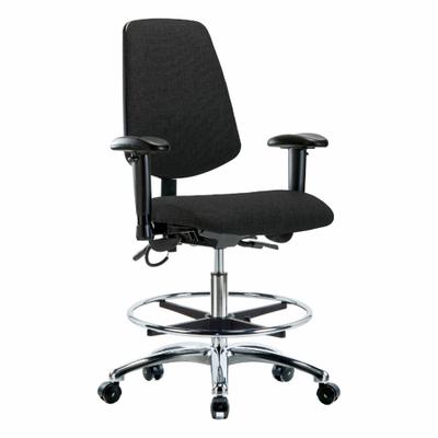 APPROVED VENDOR Task Chair: Fabric, Arms Included, Ht Range 21 1/2 in to 29 in, 18 1/2 in Seat Wd - Fabric ESD Chairs