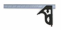 STARRETT Combination Square: SAE, Steel, Brushed, 12 in Blade Lg, 1/64 in Graduations (MPN 11H-12-4R). Key specifications — attr1182179: Square; attr1182186: 1/64 in; attr1182189: Brushed; attr1182159: STARRETT; attr1182169: Cast Iron.