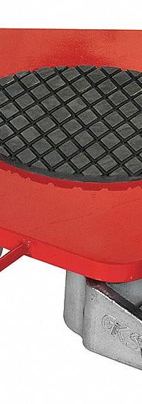 GKS-PERFEKT Machine Roller: 13,200 lb, 4 5/8 in Deck Ht, 29 1/2 in L x 22 in W, (5) Swivel, Fixed (MPN 6-13439). Key specifications — Top Plate Surface: Rubber Padded; Includes: Handle; Brand: GKS-PERFEKT; Color: Red.