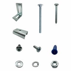 HADRIAN Headrail Pilaster Kit: Chrome Zamac, Chrome-Plated (MPN 604200). Key specifications — Hardware Pieces Included: (2) Screw #12 x 1-3/4" 6 Lobe Zinc; Compatible Partition Material: Stainless Steel; Material: Chrome Zamac; Finish: Chrome-Plated; Component Type: Headrail Pilaster Kit; Brand: HADRIAN.
