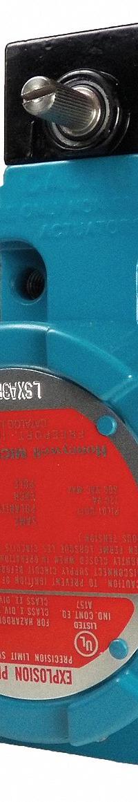 HONEYWELL Hazardous Location Limit Switch: Roller Lever, Metallic, Momentary, Non Plug-In, LSX (MPN LSXA4L). Key specifications — Brand: HONEYWELL; Manufacturer Part Number: LSXA4L; Action: Momentary; Actuator Style: Rotary Lever; Differential Travel: 7°; Overtravel: 60°; Pretravel: 15°; Series: LSX.