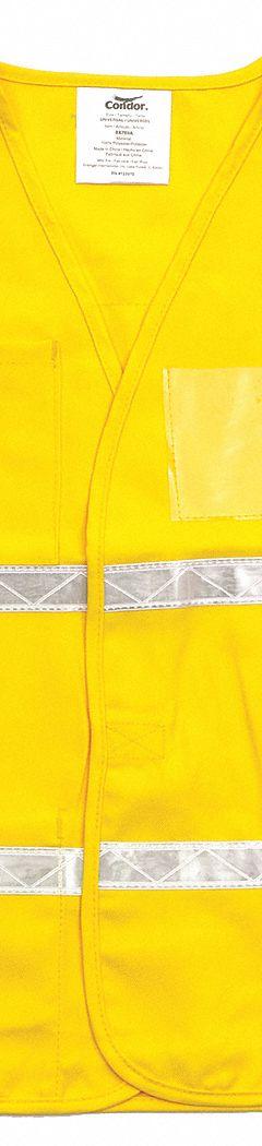 CONDOR Safety Vest,Yellow,Legend Insert,Univsl: Yellow, Polyester, Hook-and-Loop (MPN 8X769). Key specifications — attr358683: Hook-and-Loop; attr378047: CONDOR; attr358678: Polyester.