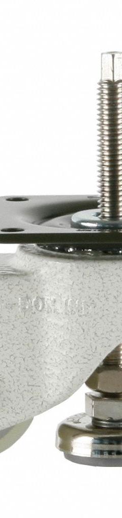 FOOT MASTER Plate Caster: Polyurethane Tread, 50 mm Wheel Dia, 73 mm Mounting Ht, Light Duty (MPN GDH-50-ASF-HUP). Key specifications — Brand: FOOT MASTER; Frame Color: White.