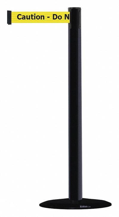 TENSABARRIER Barrier Post with Belt: Yellow, Caution Do Not Enter, 7 1/2 ft Belt Lg - Message Retractable Belt Post Barriers