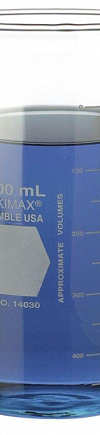 KIMBLE Beaker: 100 mL, 3.38 fl oz, A, Tall Form, Type I, Colorless, Borosilicate Glass, Autoclavable (MPN 14030-100). Key specifications — USP Specification: Type I; Brand: KIMBLE; Color Coding: Colorless.